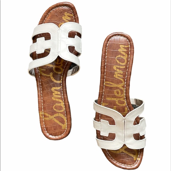 Sam Edelman Shoes - Sam Edelman White Bay Slide Cutout Sandals 8.5